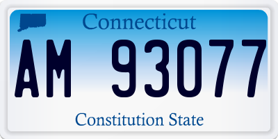 CT license plate AM93077