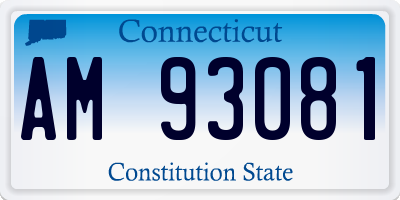 CT license plate AM93081