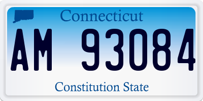 CT license plate AM93084