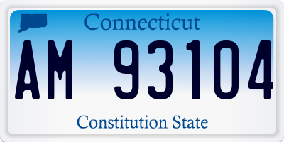 CT license plate AM93104