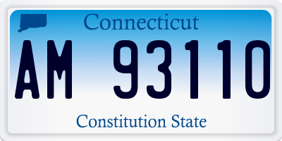 CT license plate AM93110