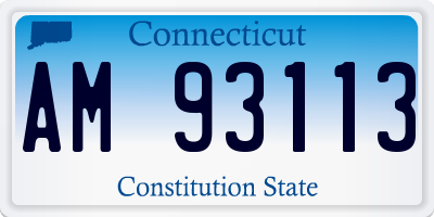 CT license plate AM93113