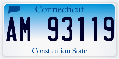CT license plate AM93119