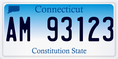 CT license plate AM93123