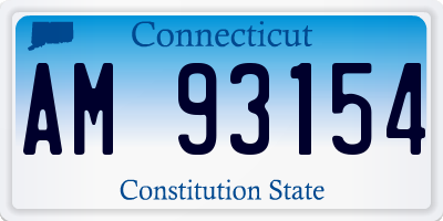 CT license plate AM93154