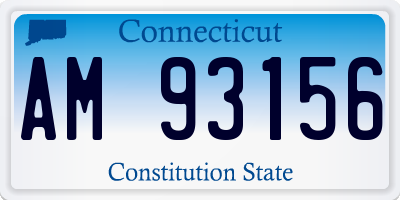 CT license plate AM93156
