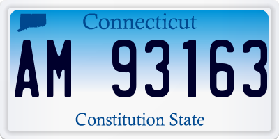 CT license plate AM93163