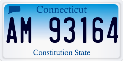 CT license plate AM93164
