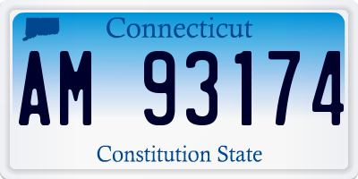 CT license plate AM93174