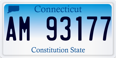CT license plate AM93177