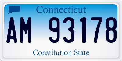 CT license plate AM93178