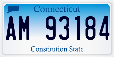 CT license plate AM93184