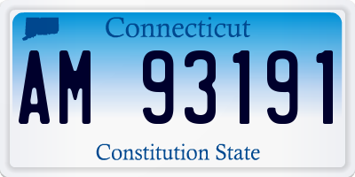 CT license plate AM93191