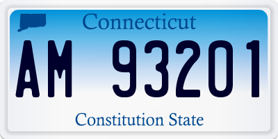 CT license plate AM93201