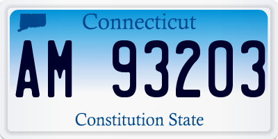 CT license plate AM93203