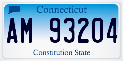 CT license plate AM93204