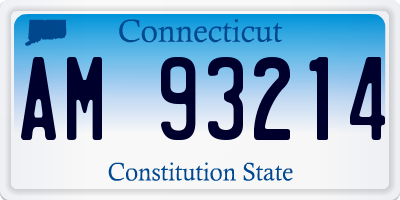 CT license plate AM93214