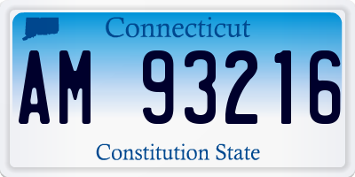 CT license plate AM93216