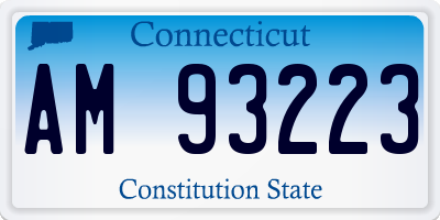 CT license plate AM93223