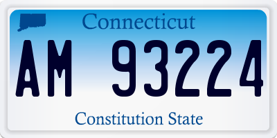 CT license plate AM93224