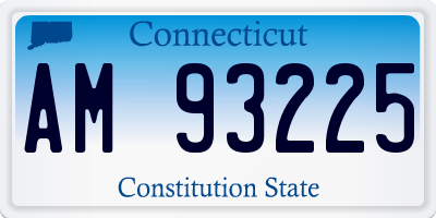 CT license plate AM93225