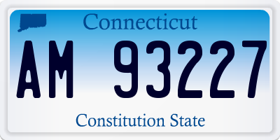 CT license plate AM93227