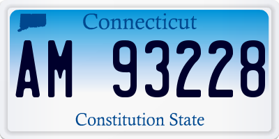 CT license plate AM93228