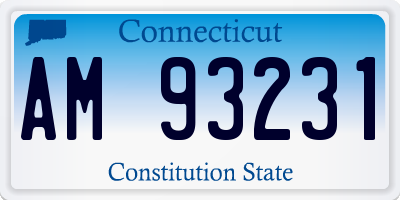 CT license plate AM93231