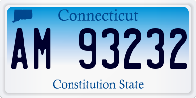 CT license plate AM93232