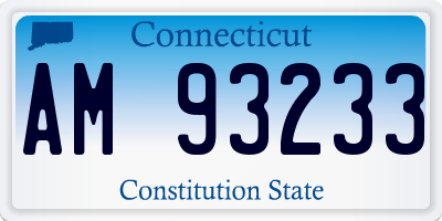 CT license plate AM93233