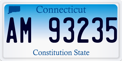 CT license plate AM93235