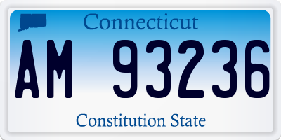 CT license plate AM93236