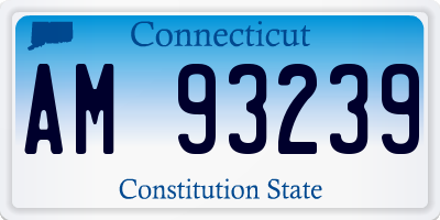 CT license plate AM93239