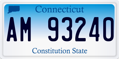 CT license plate AM93240