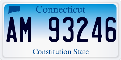 CT license plate AM93246