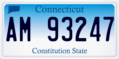 CT license plate AM93247
