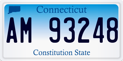 CT license plate AM93248