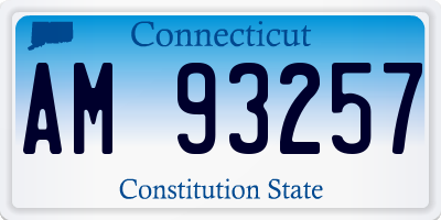 CT license plate AM93257