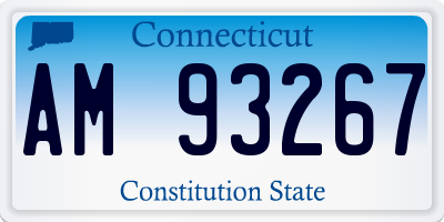 CT license plate AM93267