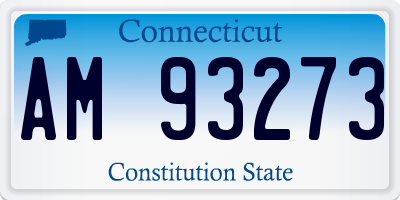 CT license plate AM93273