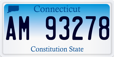 CT license plate AM93278