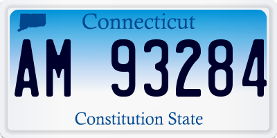 CT license plate AM93284