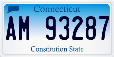 CT license plate AM93287