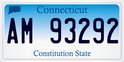 CT license plate AM93292