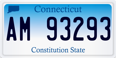 CT license plate AM93293