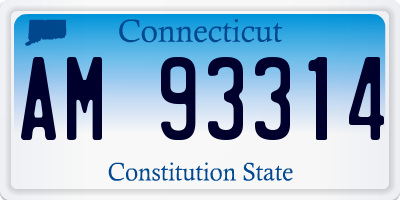 CT license plate AM93314