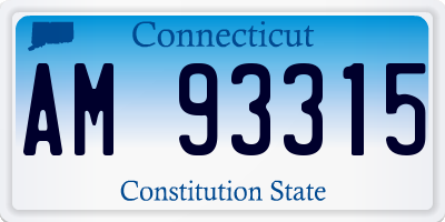 CT license plate AM93315