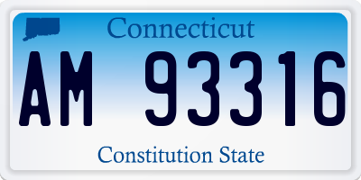 CT license plate AM93316