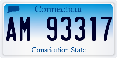 CT license plate AM93317