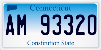 CT license plate AM93320